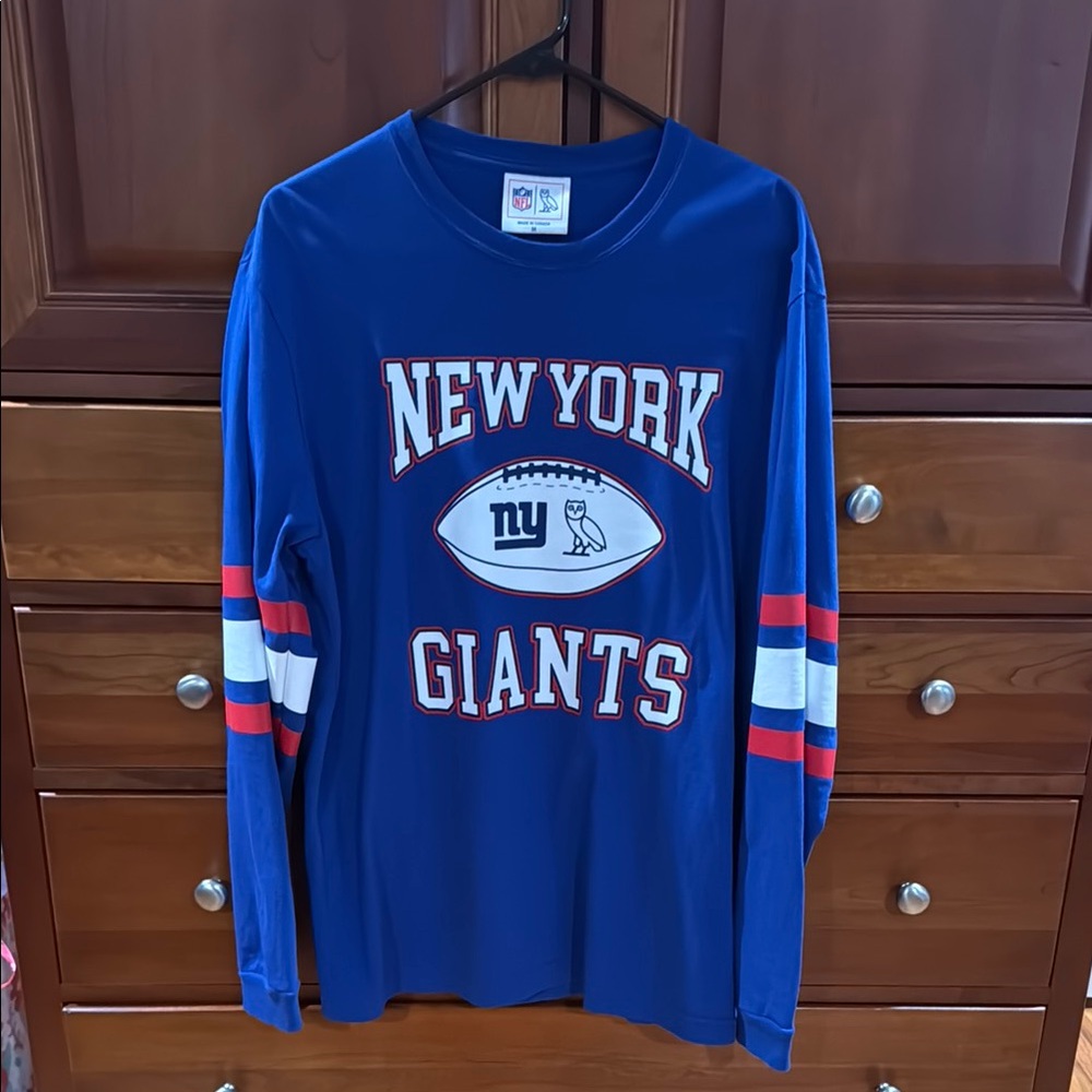 OVO Blue New York Giants Long Sleeve Tee
